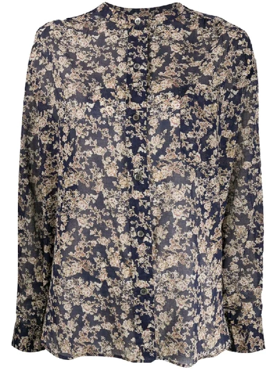 Isabel Marant Étoile Mexika Floral-print Cotton Shirt In Blue