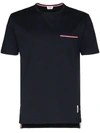 Thom Browne Side Buttons T-shirt In Blue