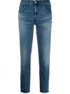 J Brand Low Rise Straight Jeans In Blue