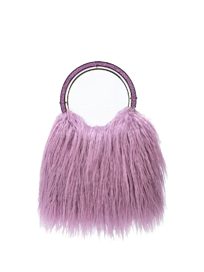 Kate Spade Betty Faux-fur Swag Bag In Purple