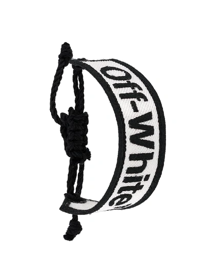 Off-white Stitched Logo Bracelet In White
