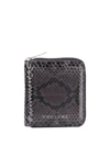 Orciani Python Effect Compact Wallet In Grey