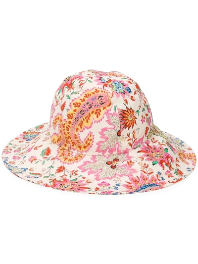 Etro Paisley Print Fedora Hat In Neutrals