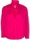 A Shirt Thing Ruffled Collar Blouse In Pink