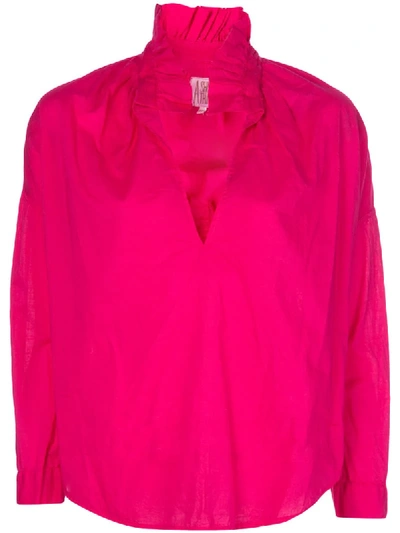 A Shirt Thing Ruffled Collar Blouse In Pink