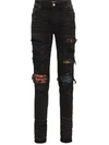 Amiri 15cm Tapered Mx1 Animation Denim Jeans In Black