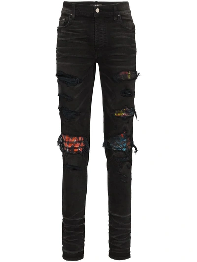 Amiri 15cm Tapered Mx1 Animation Denim Jeans In Black