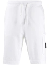 Stone Island Logo-patch Drawstring Shorts In White