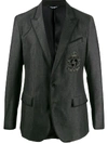 Dolce & Gabbana Heraldic Patch Blazer In Black