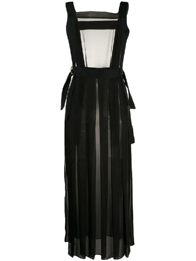 Mcq By Alexander Mcqueen Sheer D-ring Apron Dress In Black