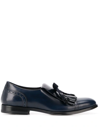 Scarosso Lucy Monk Shoes In Blue Calf Leather