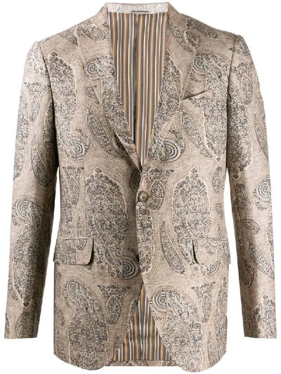 Etro Paisley Print Blazer In Neutrals