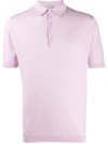 John Smedley Short Sleeve Polo Top In Pink