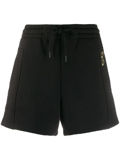 Mcq By Alexander Mcqueen Swallow Embroidery Cotton Track Shorts In Black