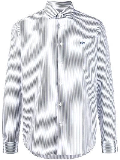 Ferragamo Striped Shirt In White