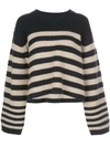 Khaite Oversized Stripe Jumper In Blue