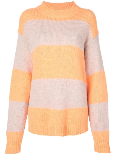 Tibi Striped Jumper In Orange