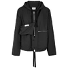 MAISON MARGIELA BLACK HOODED SHELL JACKET,3736949