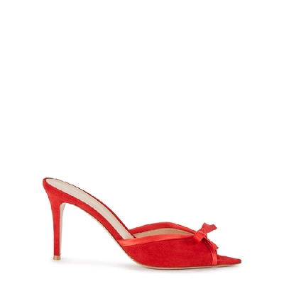 Gianvito Rossi Izzy 90 Red Suede Mules