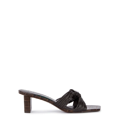 Mercedes Castillo Calisse 50 Brown Leather Mules In Chocolate