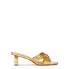 MERCEDES CASTILLO CALISSE 50 GOLD LEATHER MULES,3222097