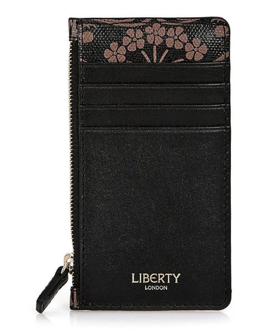 Liberty London Ianthe Coated Canvas Card Purse In Beige