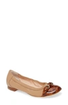 Agl Attilio Giusti Leombruni Cap Toe Ballet Flat In Nude/ Tortoise