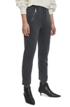 Anine Bing Colette Zip Pocket Cotton Jogger Pants In Washed Black