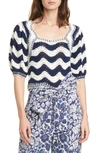 ULLA JOHNSON LUCIANA WAVE STRIPE SWEATER,PS200723