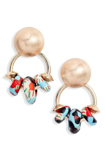 Akola Glass Beaded Drop Earrings In Multi