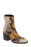 Aeyde Lidia Snake-effect Leather Ankle Boots In Multi Snake Print