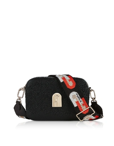 Furla Sleek Grained-effect Crossbody Bag In Black