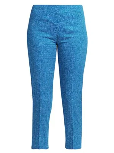 Piazza Sempione Audrey Micro Dot Cropped Pants In Bright Blue