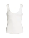 Cinq À Sept Leslie Rib-knit Tank Top In White