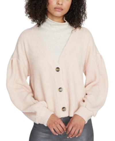 Sanctuary The Fuzzy Ribbed Cardigan Sweater In Light Pink