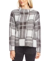 VINCE CAMUTO PLAID MOCK-NECK SWEATER