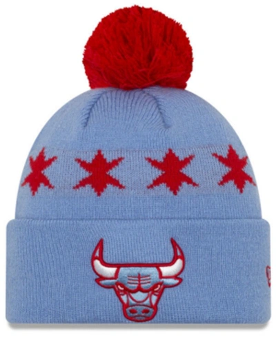 New Era Chicago Bulls City Series Knit Hat In Skyblue