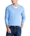 Polo Ralph Lauren Mens Blue Long Sleeves V-neck Knit Jumper