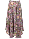 LHD FRENCH RIVIERA SKIRT, FLORAL PURPLE,LHD-05-S00020