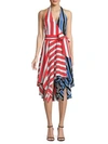 ALICE AND OLIVIA CANTON STRIPED COLORBLOCK WRAP DRESS,0400012065633