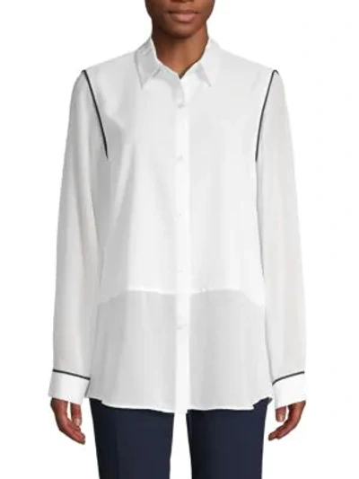 Calvin Klein Long-sleeve Shirt In Soft White