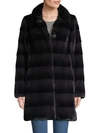 Belle Fare Quilted Faux Fur Jacket In Grey Black