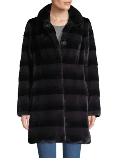Belle Fare Quilted Faux Fur Jacket In Grey Black