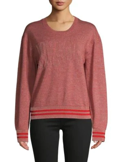 Rag & Bone Reflective Wool-blend Pullover Sweater In Red
