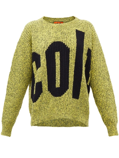 Colville Wool & Cotton Intarsia Knit Sweater In Green,multi