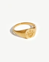 MISSOMA OPEN HEART SIGNET RING 18CT GOLD PLATED VERMEIL,MA G R3 CZ H