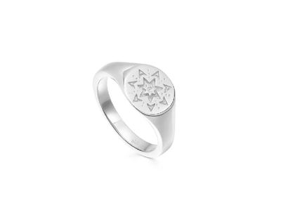 Missoma Silver Star Struck Signet Ring