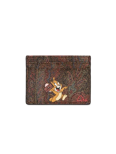 Etro X Tom And Jerry Card Holder In Brown