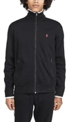 Polo Ralph Lauren Black Cotton Interlock Track Jacket In Black