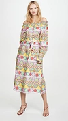 MIRA MIKATI RIBBON PRINT OPEN NECK SHIRT DRESS